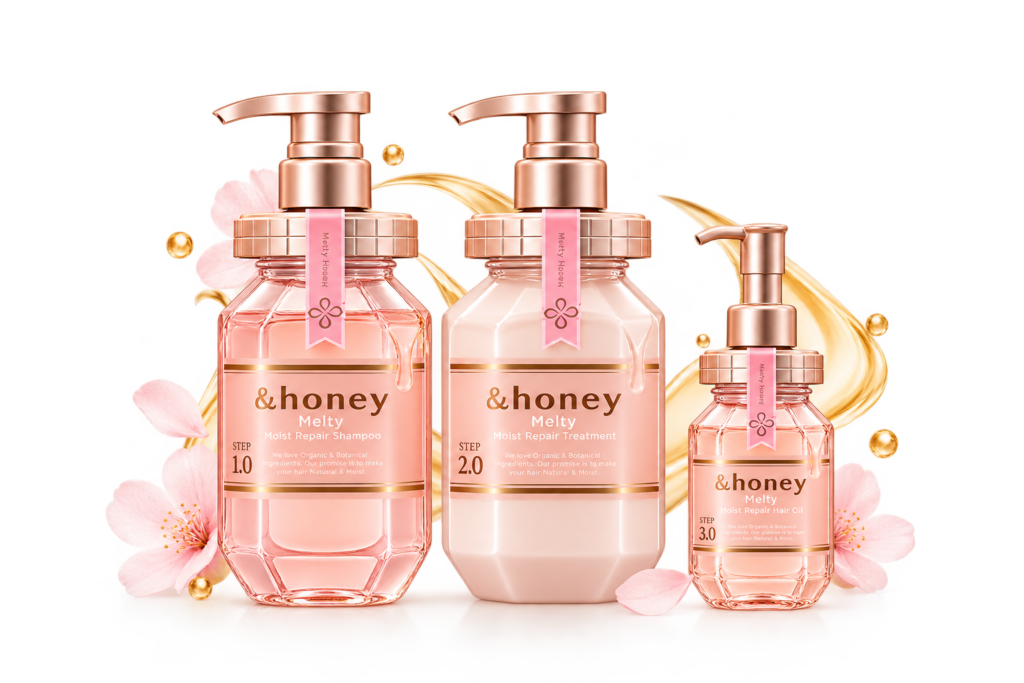YUME &honey Melty Moist Hair Ritual – Shampoo, Treatment in Hair Oil